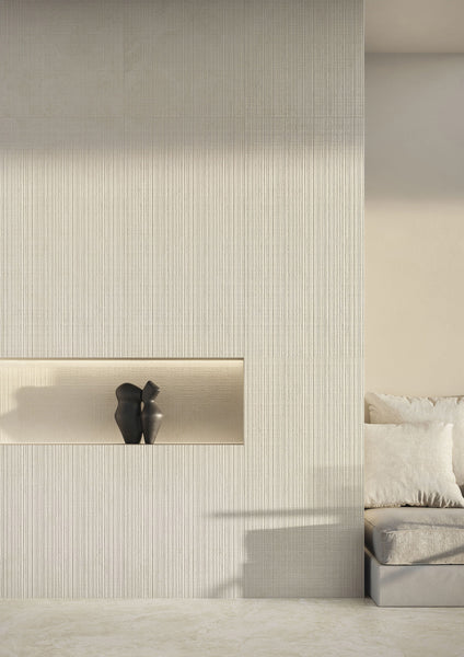 Kave Plisse 3D Deco Ivory 24X48 Matte Porcelain Tile