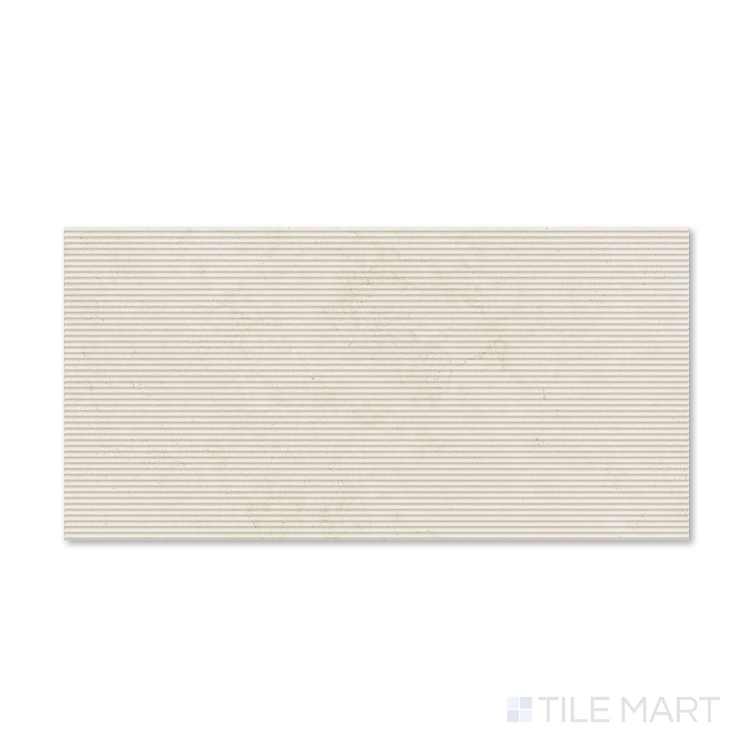 Kave Plisse 3D Deco Ivory 24X48 Matte Porcelain Tile