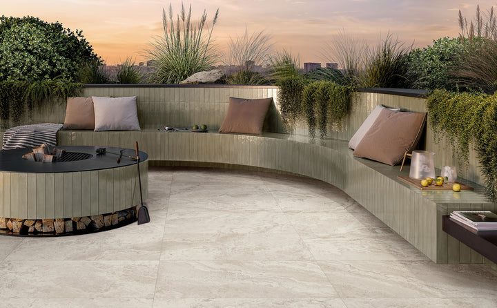 Landscape Pavers Roman White 24X48 Grip Porcelain