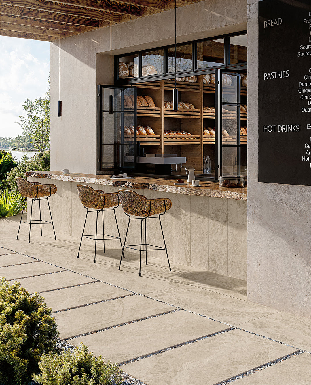 Landscape Pavers Roman Almond 24X48 Grip Porcelain