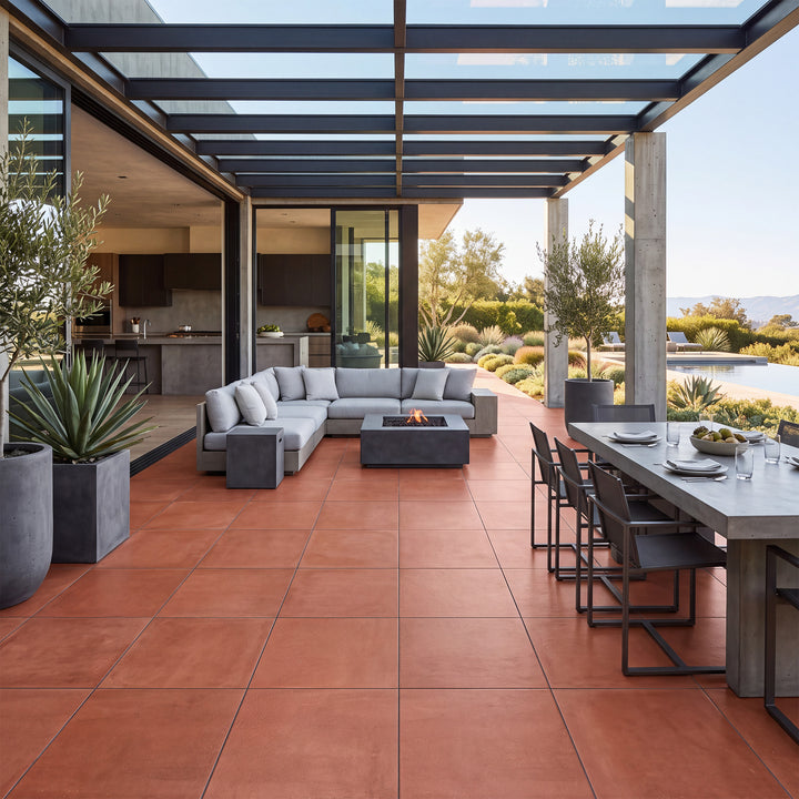 Terracotta Italian Saltillo Terra Cotta 16X16 Polished Porcelain Tile