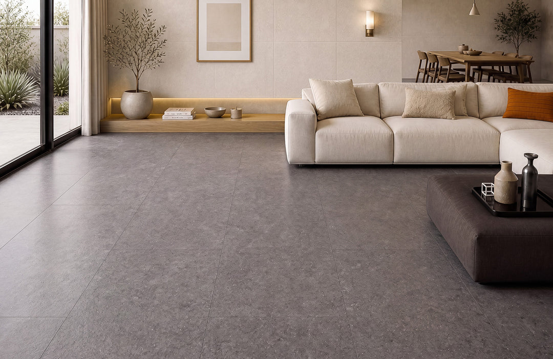 Roma Darello Medium Grey 24X48 Textured Porcelain Tile