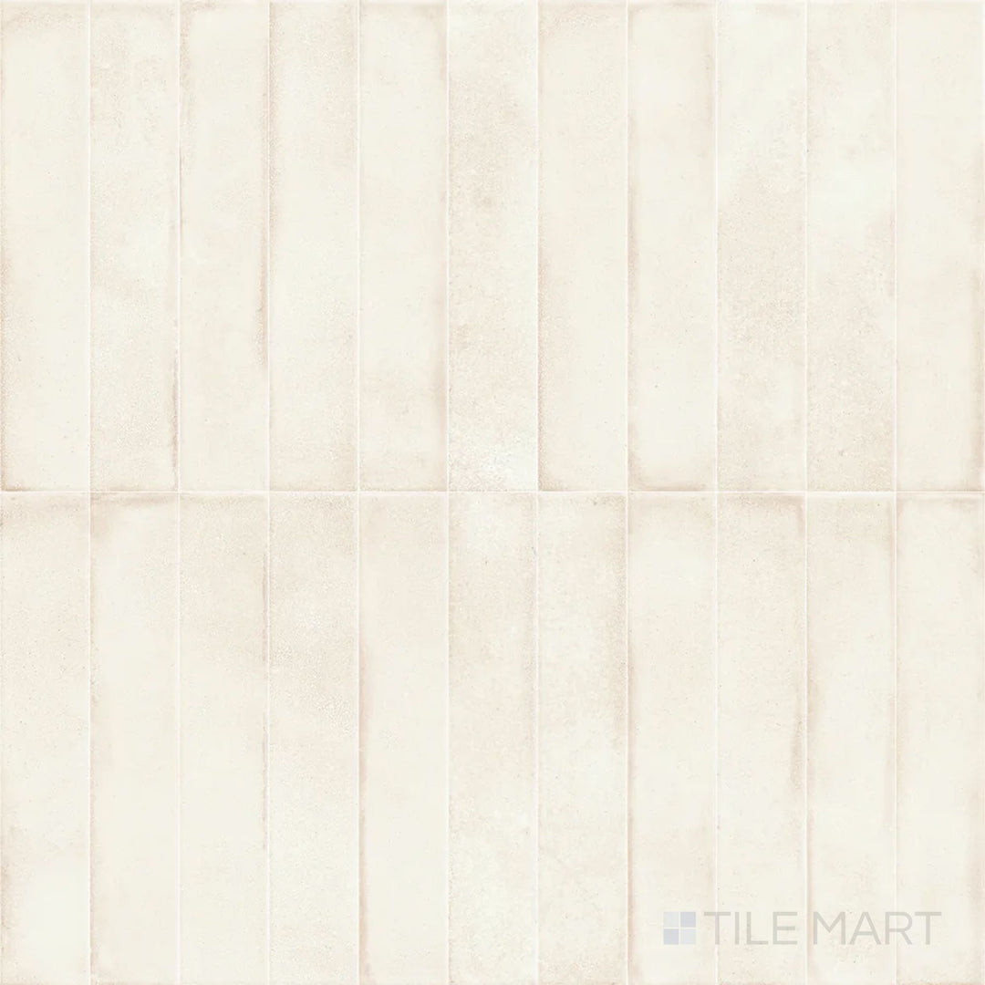 Designed with a classic brick format, the Amuri Brick Avorio 2x12 Matte Porcelain Tile is presented in an overview that displays its creamy ivory tone and natural matte finish.