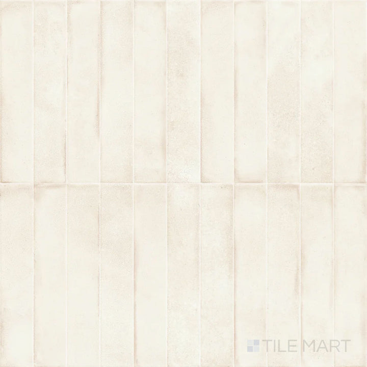 Designed with a classic brick format, the Amuri Brick Avorio 2x12 Matte Porcelain Tile is presented in an overview that displays its creamy ivory tone and natural matte finish.