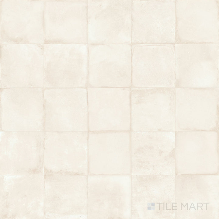 Shown in a clean layout, the Amuri Avorio 8x8 Matte Porcelain Tile highlights its soft ivory shade and smooth matte surface, ideal for neutral interior designs.