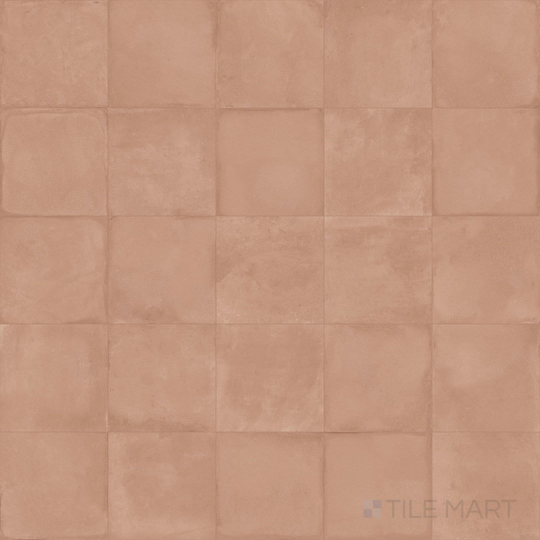 This overview image of the Amuri Cotto 8x8 Matte Porcelain Tile emphasizes its rich terracotta tone and natural matte appearance, perfect for rustic or Mediterranean-inspired interiors.