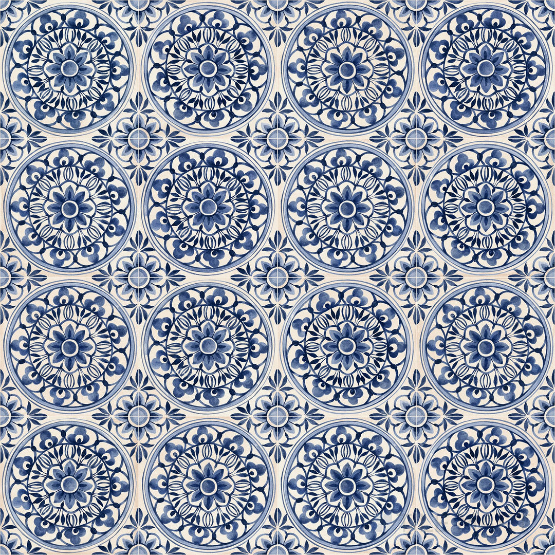 Featuring a lace-inspired pattern, the Amuri Decoro Pizzo Avorio 8x8 Matte Porcelain Tile is displayed in an overview capturing its soft ivory background and decorative detailing.