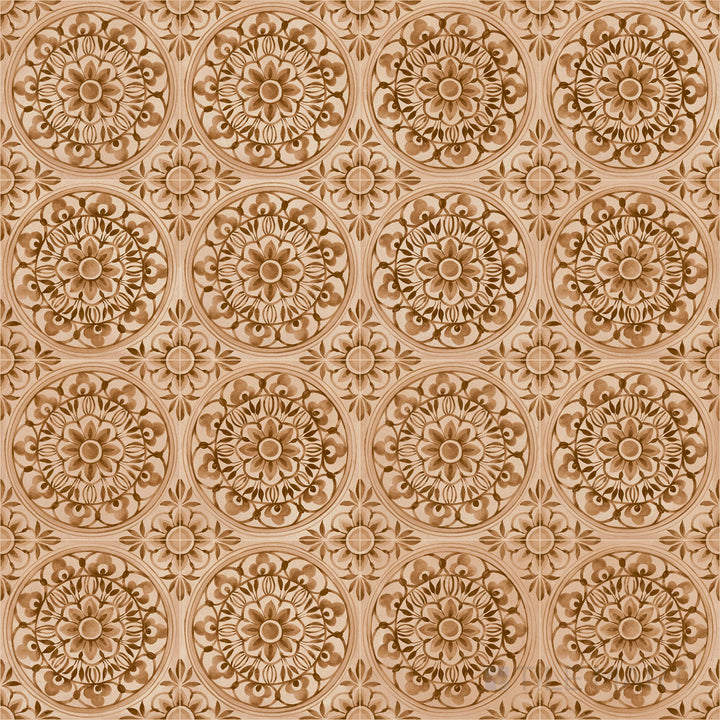 In this overview, the Amuri Decoro Pizzo Biscotto 8x8 Matte Porcelain Tile reveals a delicate pattern over a warm, biscuit-toned base, offering decorative charm in a matte finish.