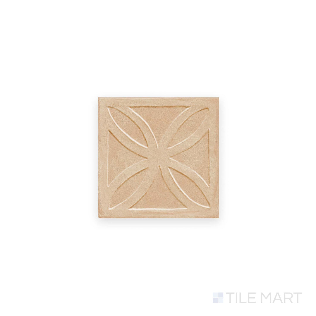 Plan view of Amuri Struttura 3D Gelosia Biscotto 8x8 Matte Porcelain Tile featuring a biscuit-colored base and 3D structured surface with matte finish.