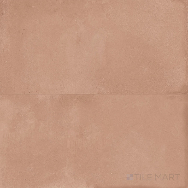 This overview of the Amuri Cotto 24x48 Matte Porcelain Tile displays its bold terracotta-inspired tone and wide slab design, offering a natural, grounded look for interior spaces.