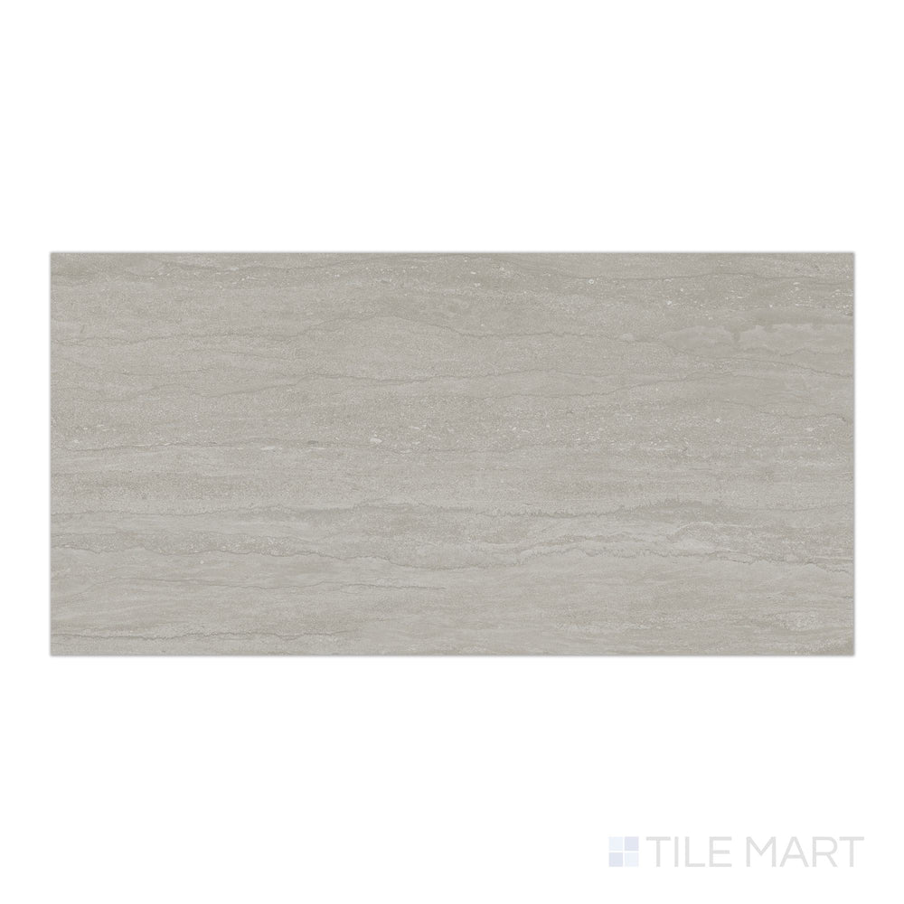 Aerial view of Dorset Vein Cut Cenere 12x24 Matte Porcelain Tile displaying cool gray tones and refined horizontal veining with a matte texture.