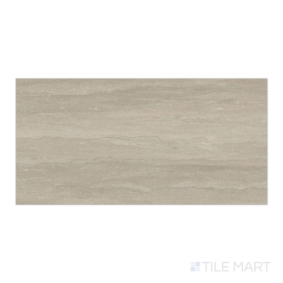 Top view of Dorset Vein Cut Tortora 24x48 Matte Porcelain Tile featuring rich taupe tones and subtle vein-cut texture on a matte porcelain surface.