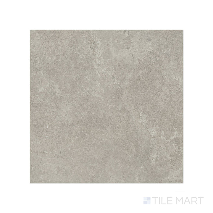 Top view of Dorset Cross Cut Cenere 48x48 Matte Porcelain Tile revealing deep gray tones and structured stone-like veining in a matte finish.