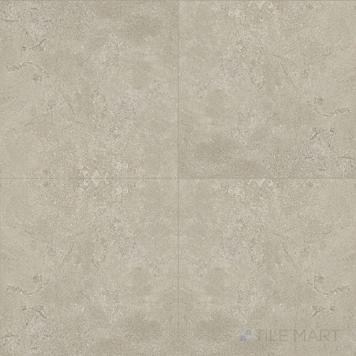 Product overview of Dorset Cross Cut Tortora 24x24 Matte Porcelain Tile showcasing taupe stone color, subtle veining, and smooth matte surface ideal for contemporary interiors.