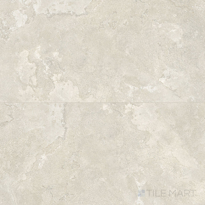Overview of Dorset R11 Bianco 24x48 Textured Porcelain Tile with light stone tones, slip-resistant texture, and large-format design suited for indoor and outdoor applications.