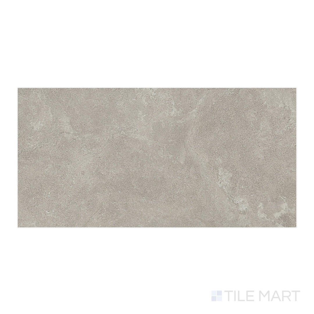 Aerial tile shot of Dorset R11 Cenere 24x48 Textured Porcelain Tile showcasing modern gray shades with a rough-textured matte finish for outdoor or wet areas.