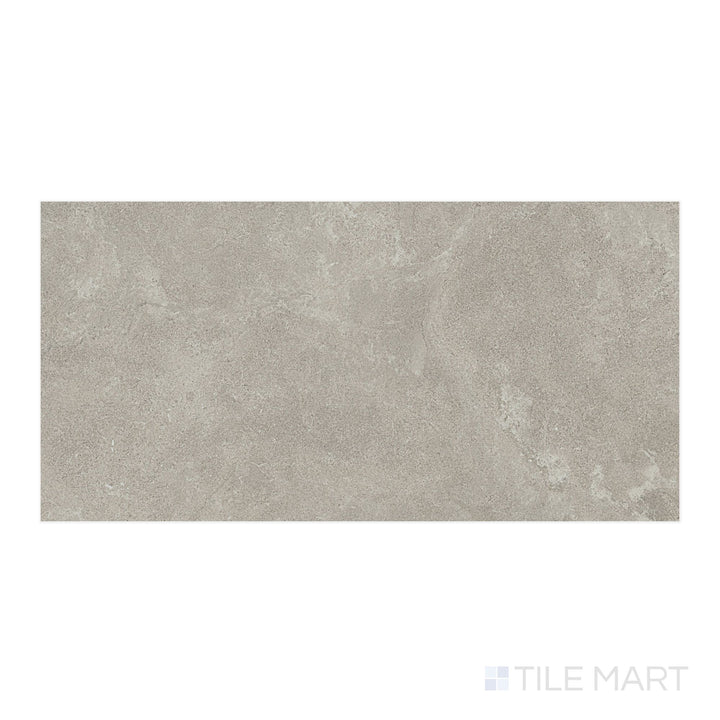 Aerial tile shot of Dorset R11 Cenere 24x48 Textured Porcelain Tile showcasing modern gray shades with a rough-textured matte finish for outdoor or wet areas.