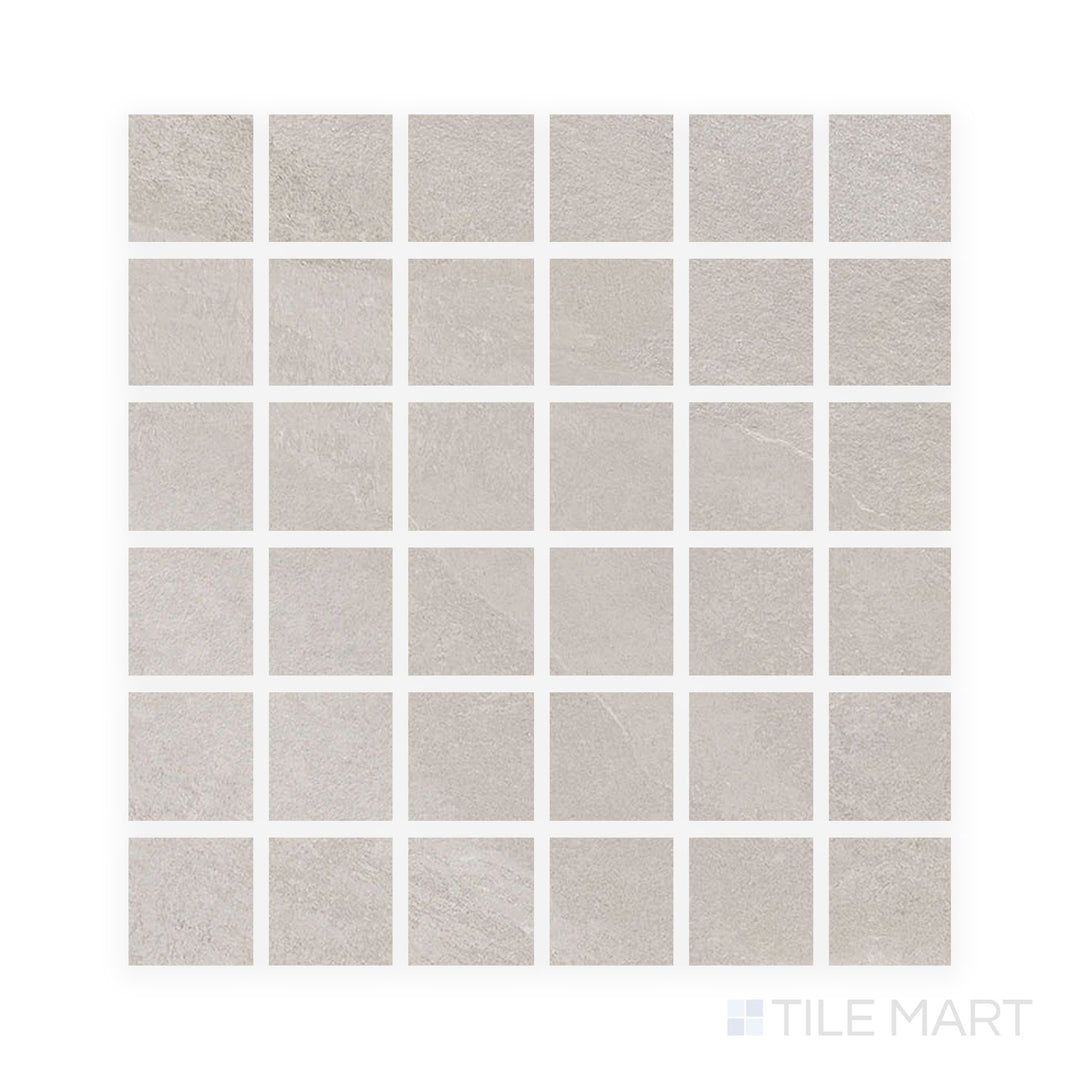Overhead tile view of Hurricane White 2" Square Matte Porcelain Mosaic, revealing a clean white mosaic layout perfect for backsplashes and accents.