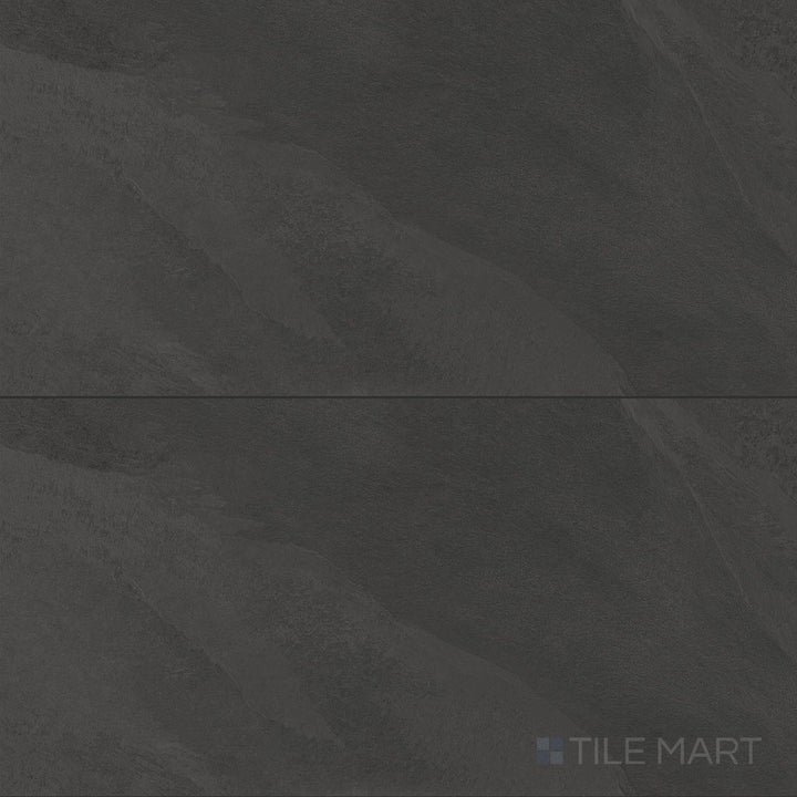 Overview of Hurricane R11 Grip Smoke 12x24 Textured Porcelain Tile with deep gray tone, rugged slip-resistant texture, and refined matte surface for wet zones or exterior use.