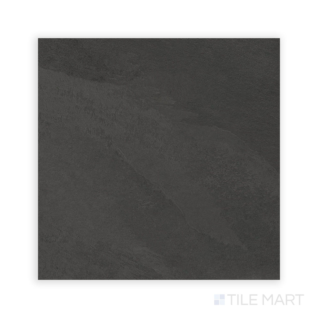 Full-face visual of Hurricane R11 Grip Smoke 24x24 Textured Porcelain Tile, capturing its deep charcoal shade and robust grip texture suited for safety-conscious designs.