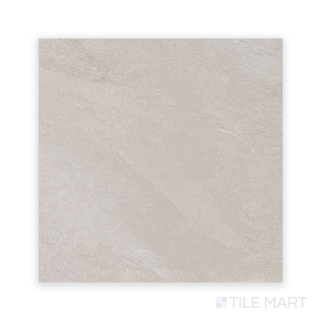 Top-down shot of Hurricane White 48x48 Matte Porcelain Tile, featuring a crisp, clean white finish with a subtle stone-like texture ideal for modern interiors.