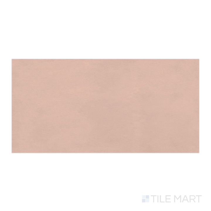 Top-angle image of Nuances Rose 24x48 Matte Porcelain Tile with a warm, dusty rose hue and velvety matte finish—ideal for adding a soft, elegant tone to floors or walls.