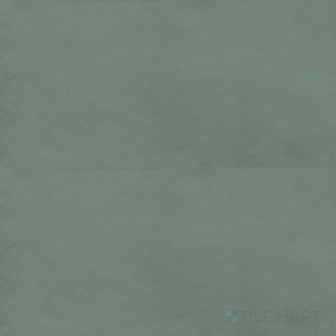 Surface view of Nuances Giada 24x48 Matte Porcelain Tile with rich jade-green color, smooth porcelain finish, and understated texture ideal for accent areas.