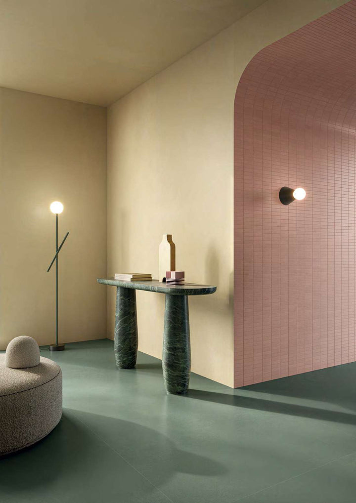 Bright area featuring Nuances Luce 24x48 Matte Porcelain Tile with luminous off-white tones and a matte finish that enhances open and airy layouts.