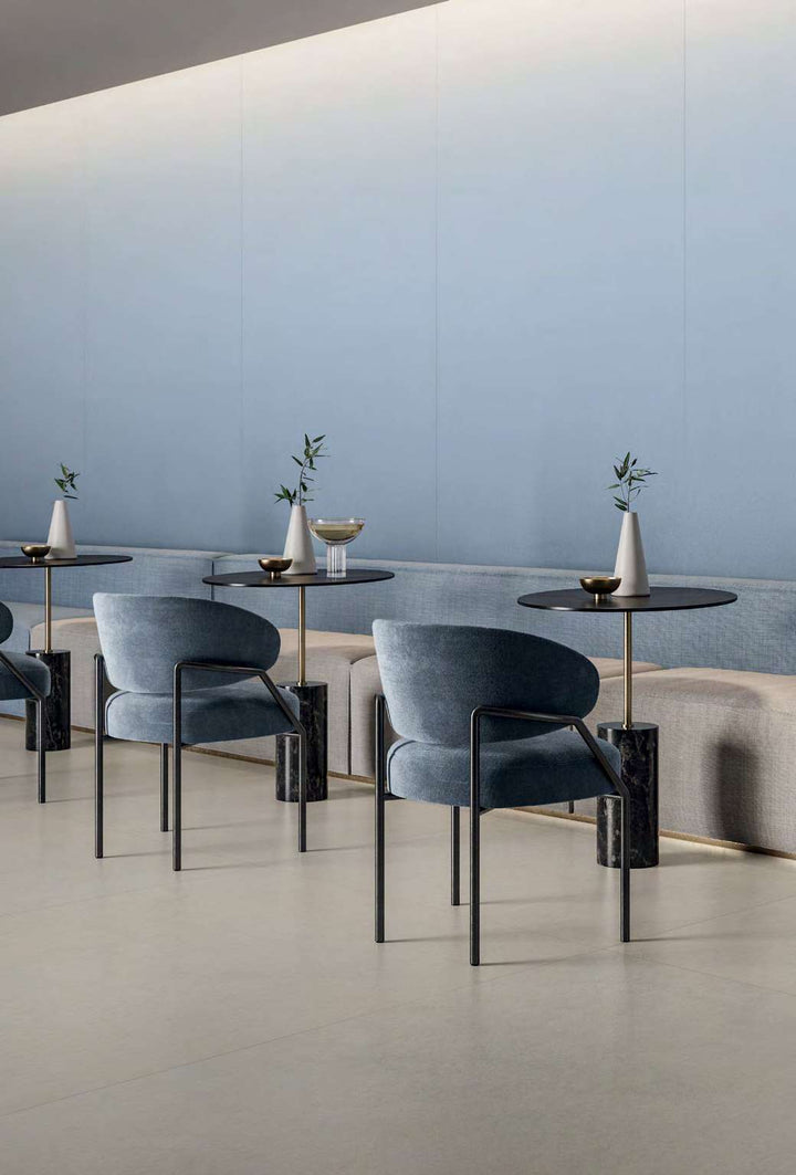 Nuances Tortora 24x48 Matte Porcelain Tile styled in a neutral setting with balanced taupe hues and a matte finish that provides a clean, cohesive foundation.