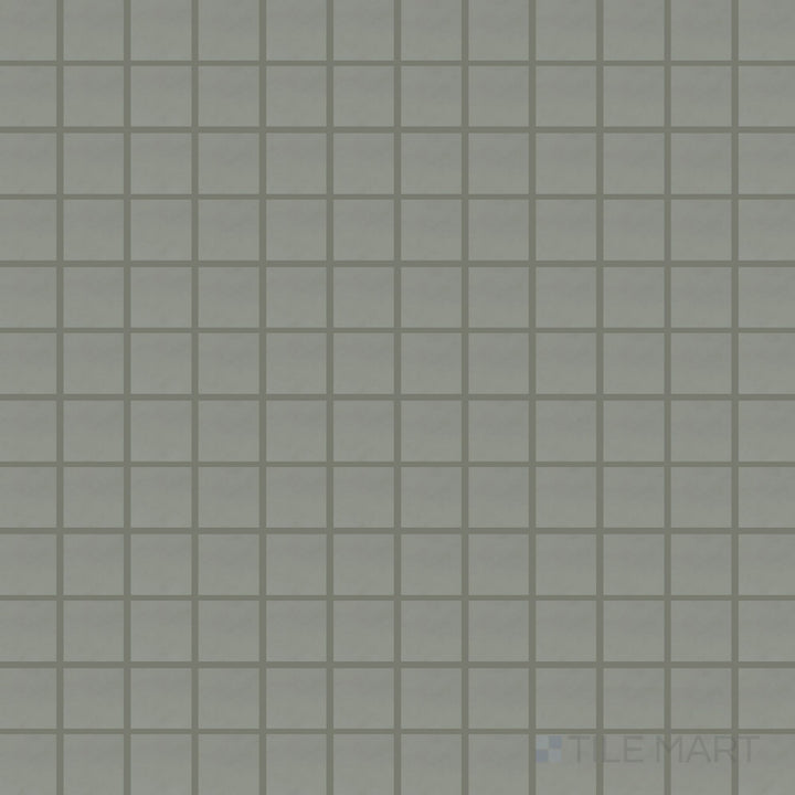 Surface view of Nuances Salvia 2" Square Matte Porcelain Mosaic Tile with sage green coloring, natural matte finish, and compact square design for refined detailing.