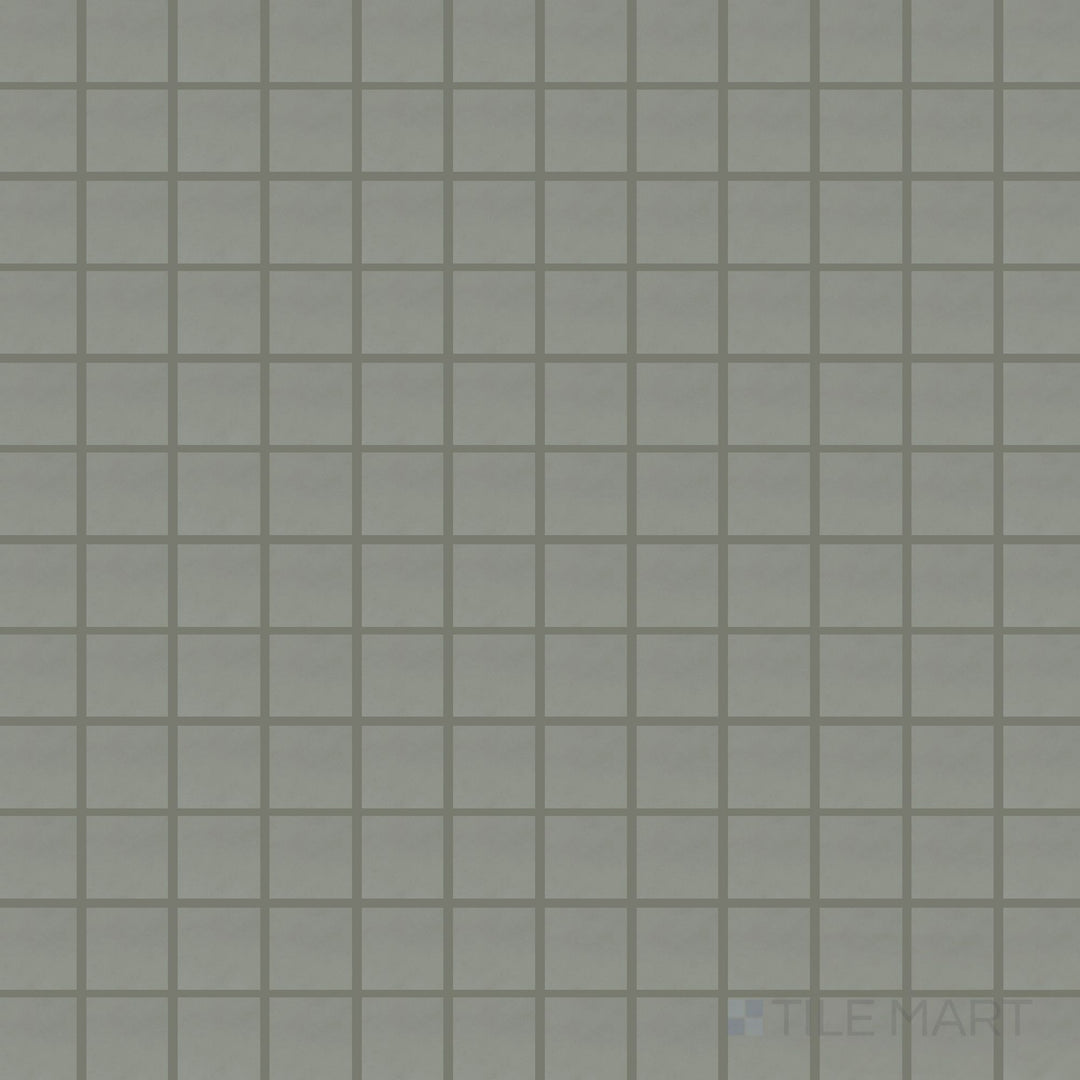 Surface view of Nuances Salvia 2" Square Matte Porcelain Mosaic Tile with sage green coloring, natural matte finish, and compact square design for refined detailing.