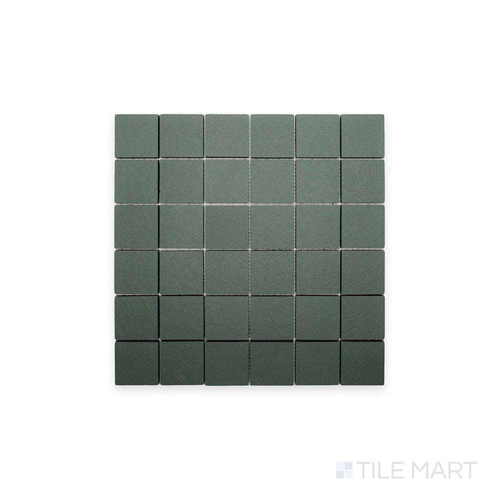 Planar image of Nuances Giada 2" Square Matte Porcelain Mosaic, featuring a fresh green-blue color in a refined matte finish, perfect for backsplashes and wet areas.