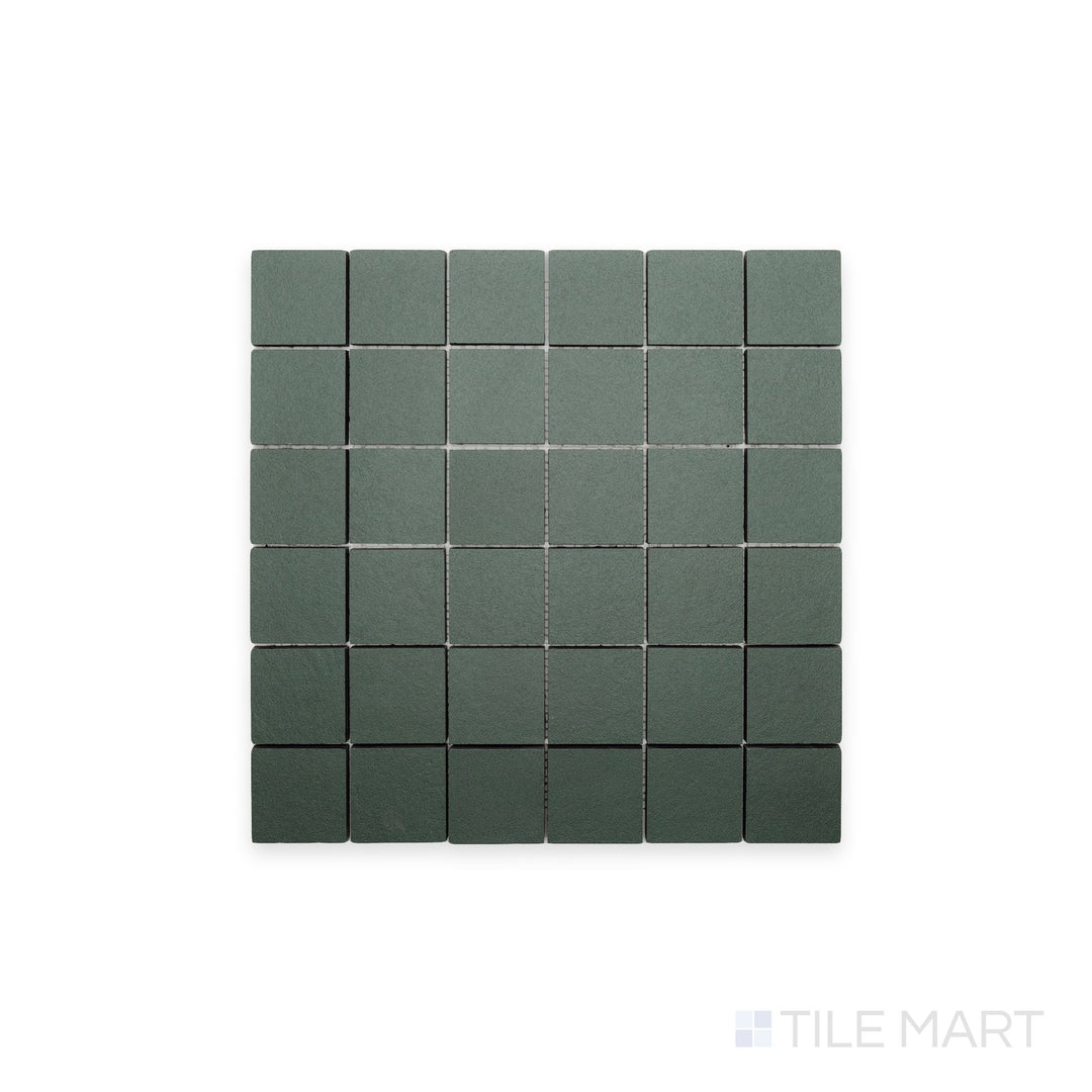 Planar image of Nuances Giada 2" Square Matte Porcelain Mosaic, featuring a fresh green-blue color in a refined matte finish, perfect for backsplashes and wet areas.