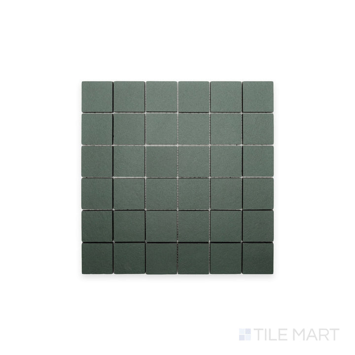 Planar image of Nuances Giada 2" Square Matte Porcelain Mosaic, featuring a fresh green-blue color in a refined matte finish, perfect for backsplashes and wet areas.