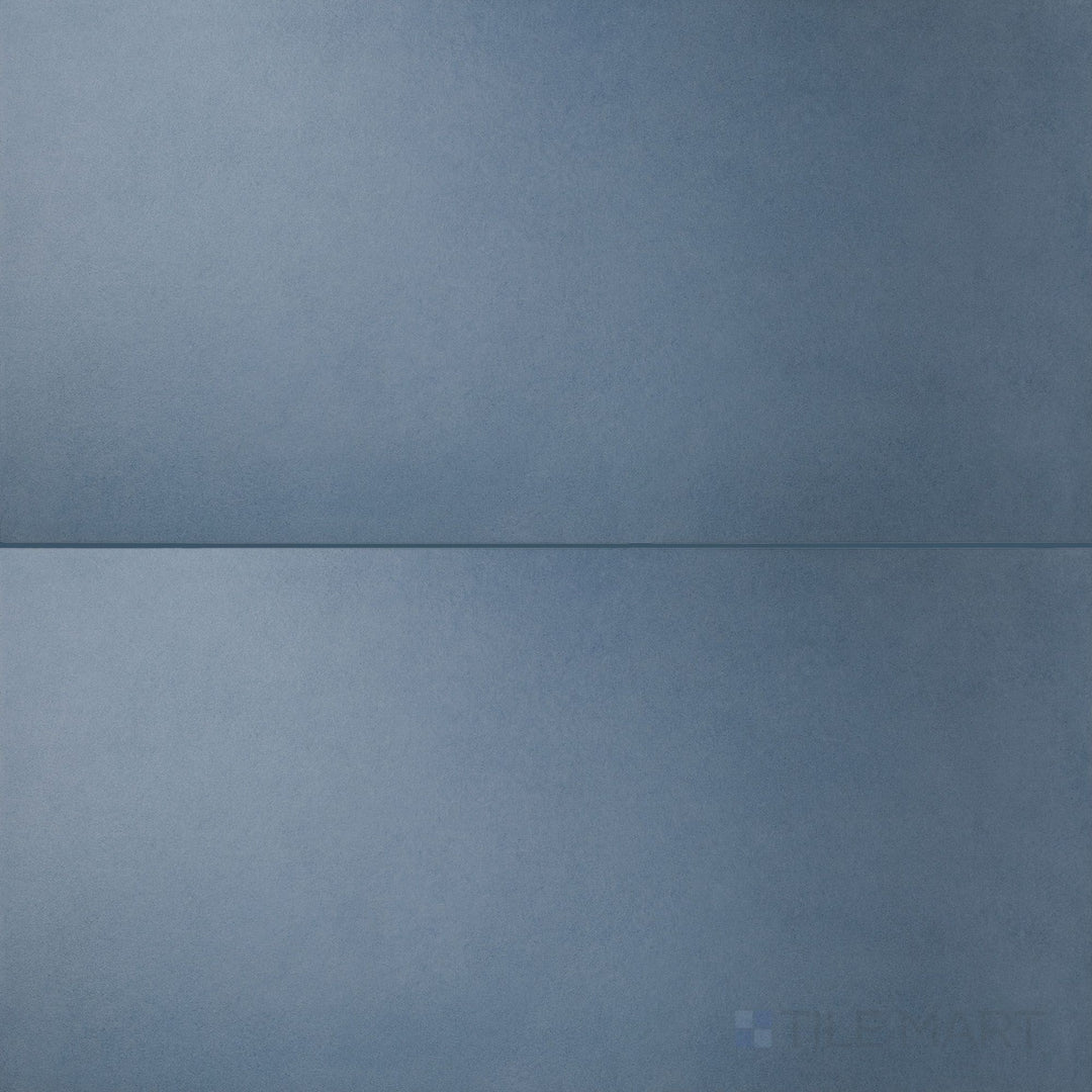 Overview of Nuances Cielo 24x48 Matte Porcelain Tile with a soft sky-blue tone, smooth matte surface, and subtle movement ideal for calming, contemporary spaces.