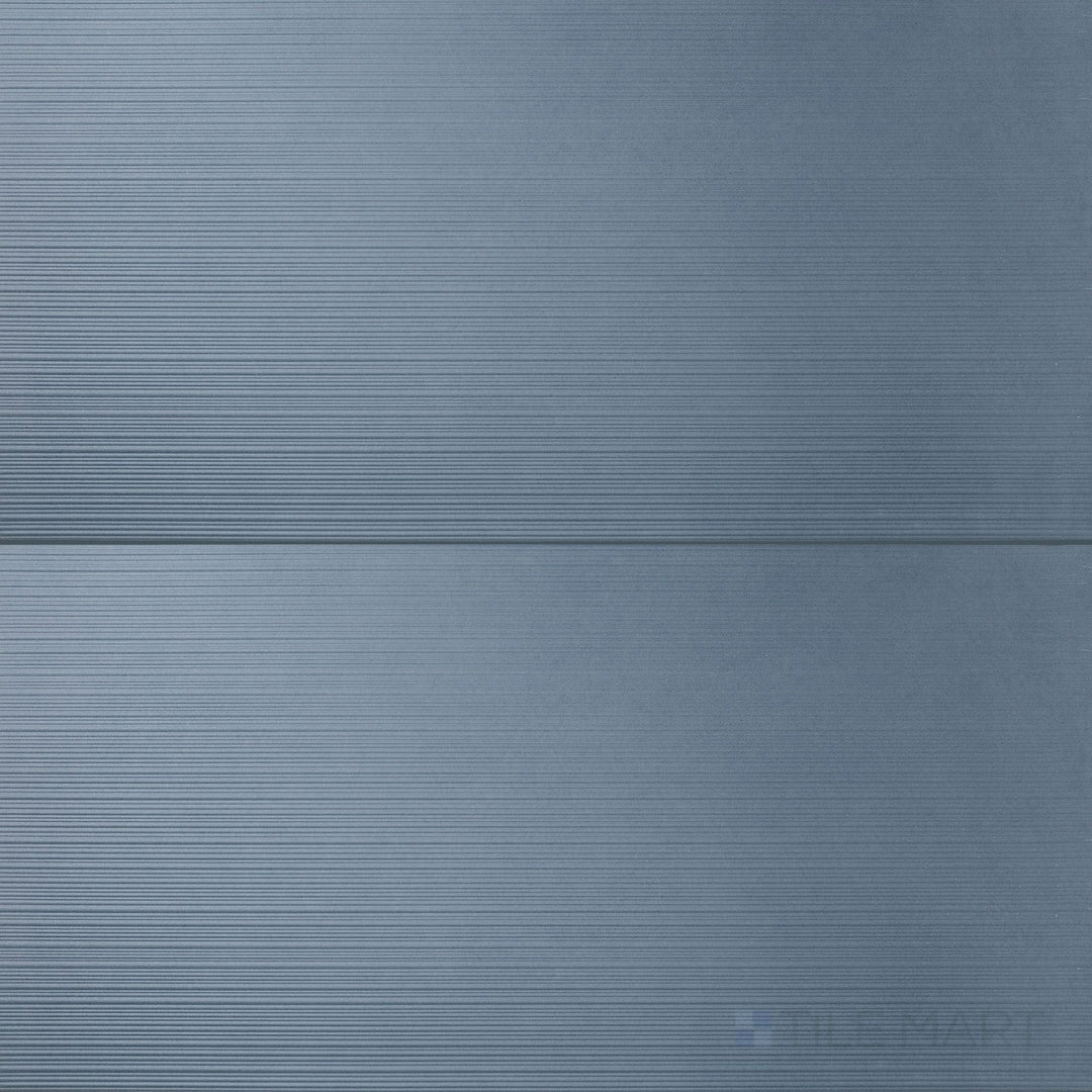 Full view of Nuances Ribbed Cielo 24x48 Matte Porcelain Tile highlighting a delicate blue hue, vertical ribbed texture, and modern matte finish suited for feature walls.