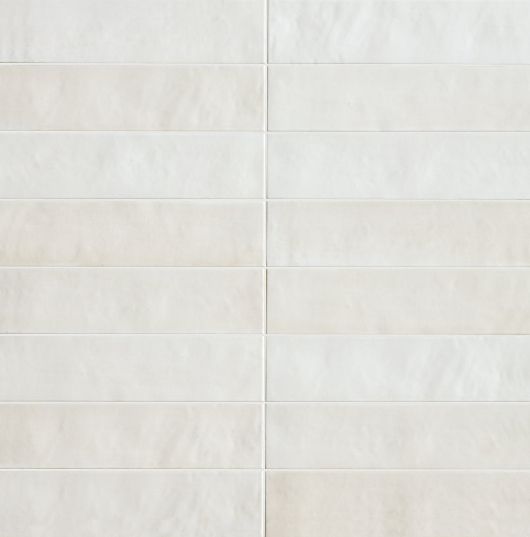 Full view of Passaggi White 2x9 Matte Porcelain Tile showcasing crisp white tone, slim rectangular format, and clean matte finish ideal for modern walls and backsplashes.