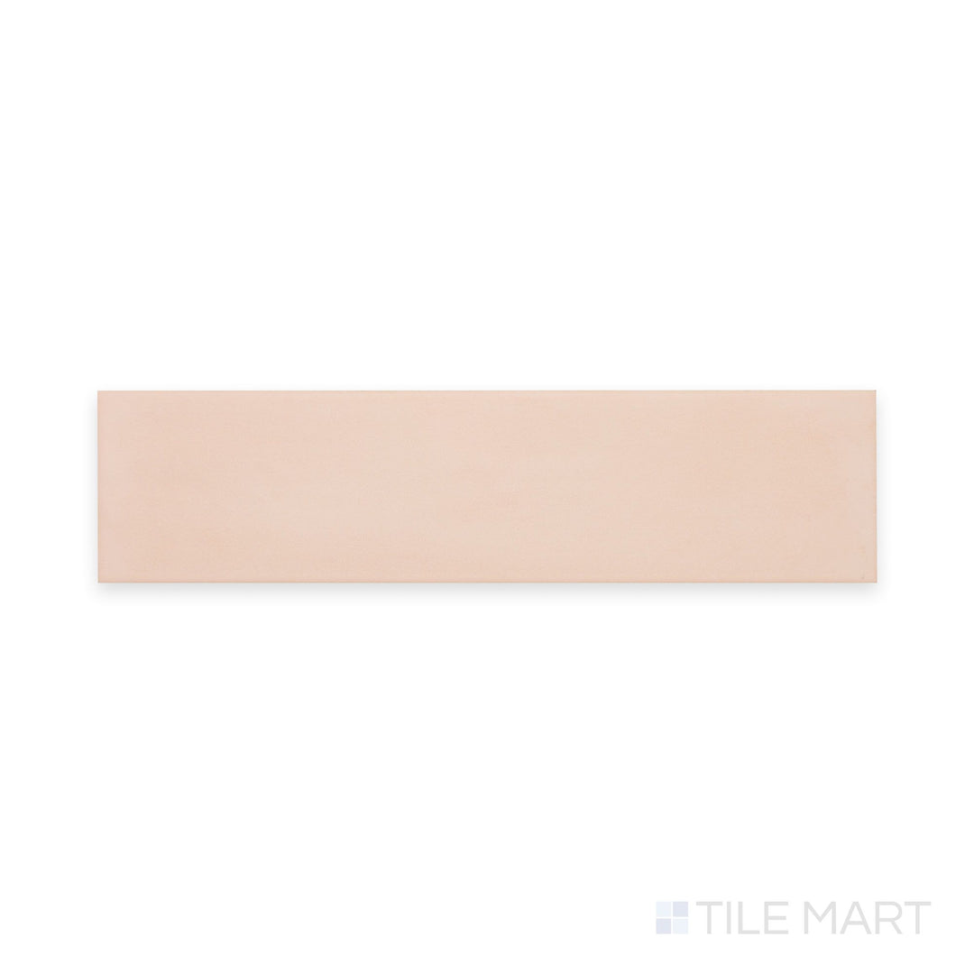 Planar view of Passaggi Blush 2x9 Matte Porcelain, offering a muted pink elongated tile designed to bring warmth and elegance to feature walls or vanities.