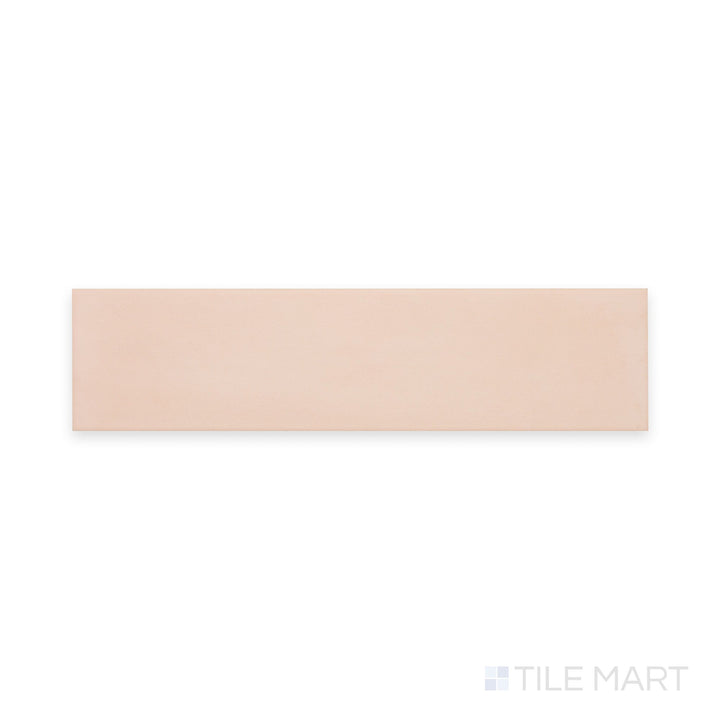 Planar view of Passaggi Blush 2x9 Matte Porcelain, offering a muted pink elongated tile designed to bring warmth and elegance to feature walls or vanities.