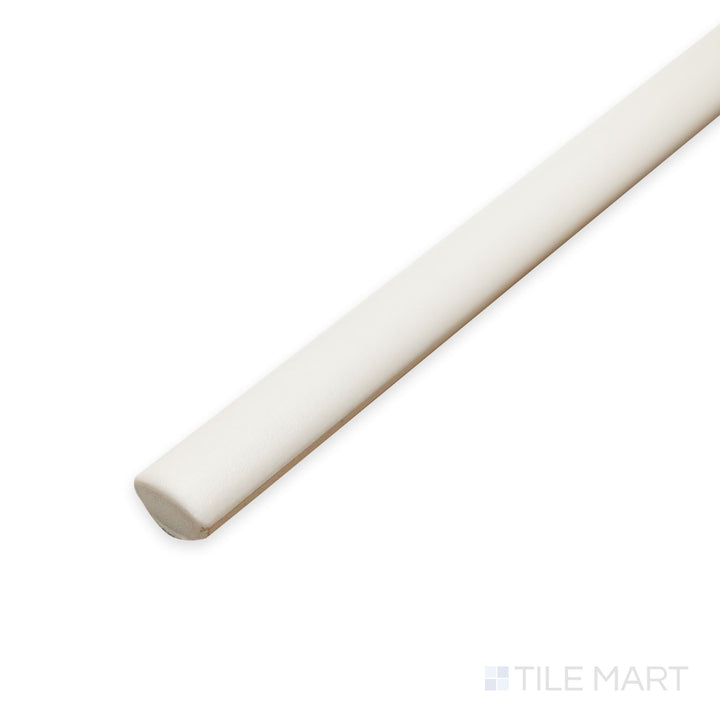 Side corner view of Passaggi White 0.4x8 Jolly trim showcasing its crisp edges and slender profile for clean transitions.