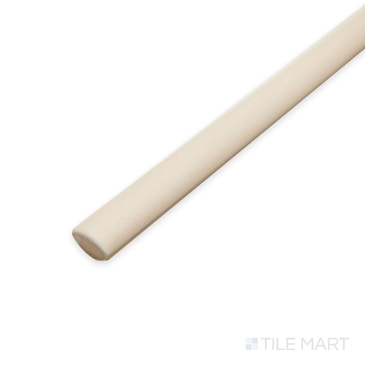 Corner shot of Passaggi Beige 0.4x8 Jolly trim tile emphasizing its refined sandy tones and trim-friendly form.