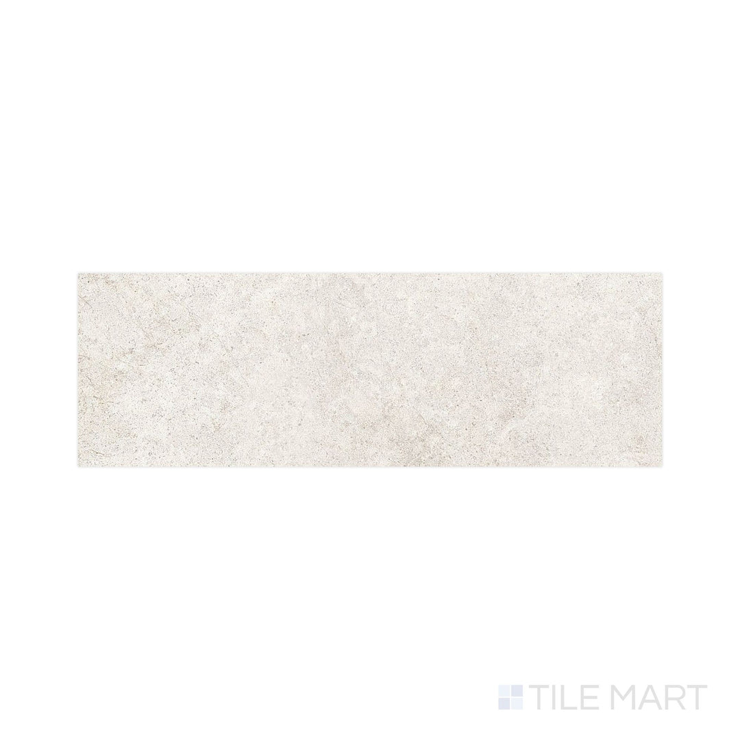 Vertical shot of Richmond Ivory 13x39 Matte Ceramic tile, a long plank-style ceramic perfect for wainscot walls or feature installations in light palettes.