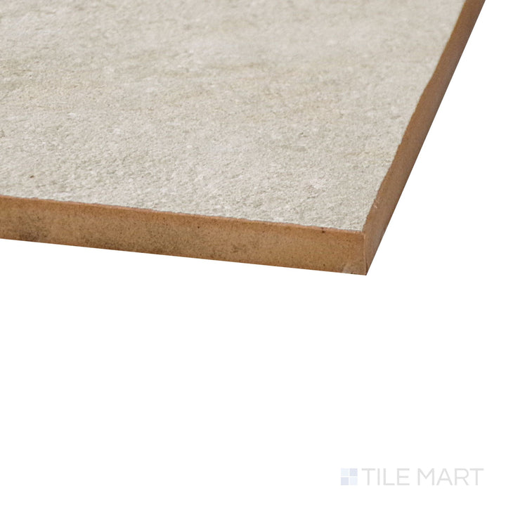 Angled corner shot of Richmond Taupe 13x39 ceramic tile showing its soft brown hue and clean matte texture.