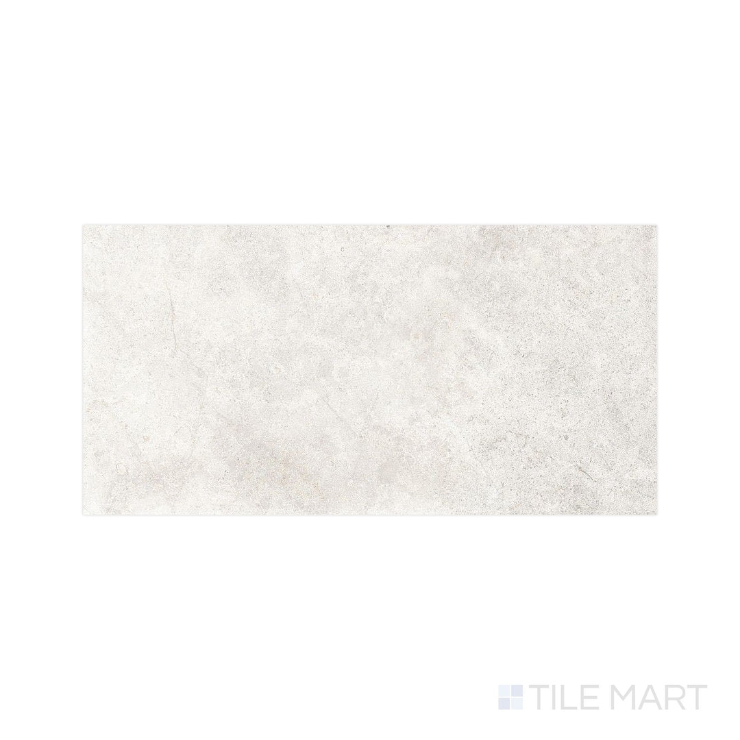 Overhead visual of Richmond Ivory 24X48 Matte Porcelain, displaying a clean and neutral field with soft marbling, perfect for minimalist, contemporary floors.