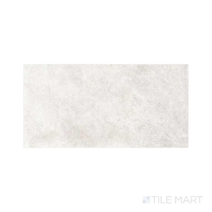 Overhead visual of Richmond Ivory 24X48 Matte Porcelain, displaying a clean and neutral field with soft marbling, perfect for minimalist, contemporary floors.