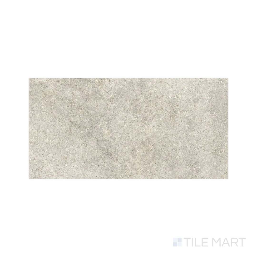 Straight-down shot of Richmond Taupe 24X48 Matte Porcelain, showcasing large-format proportions in warm taupe tones with gentle stone-like variation.
