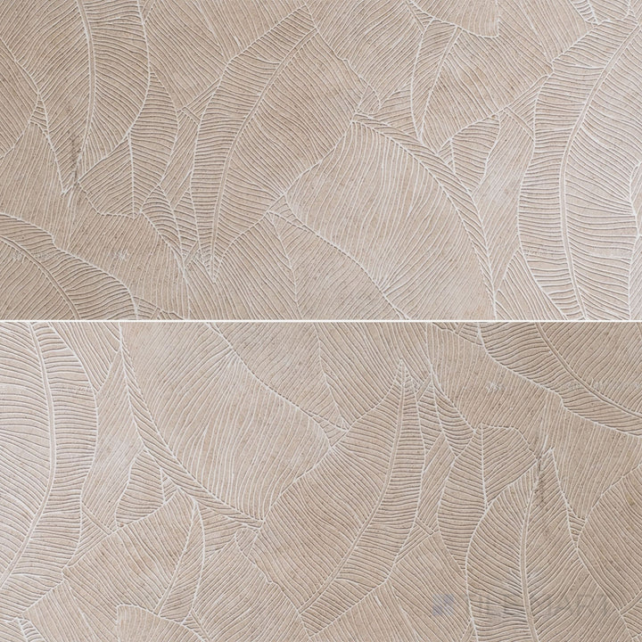 Product overview of Richmond Deco Taupe Panta 13x39 Matte Ceramic Tile with decorative linear patterns, warm taupe base, and a matte finish designed for feature walls.