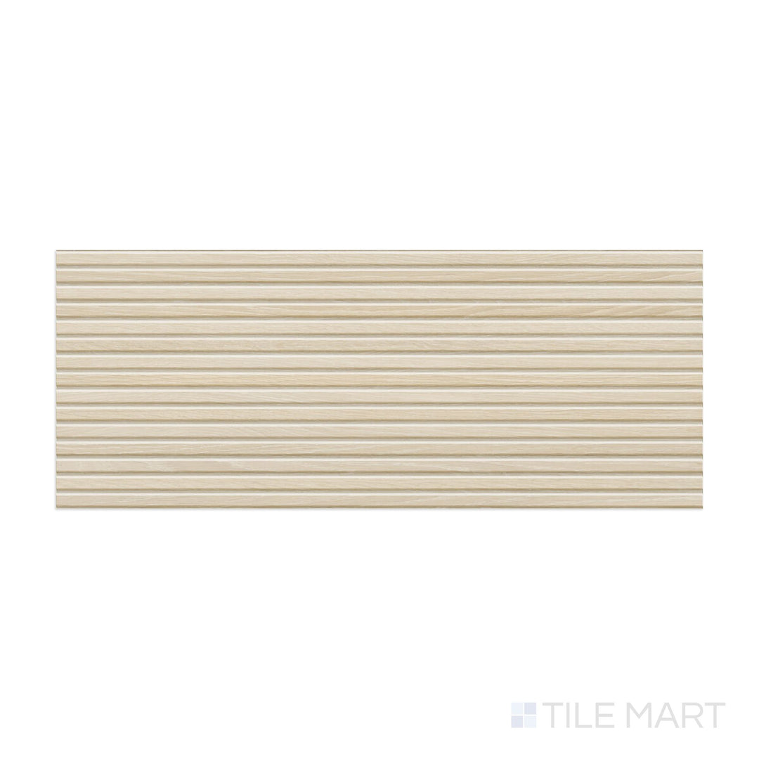 Bird’s-eye depiction of Valkiria Esir Deco Maple 12X30 Matte Ceramic, featuring maple woodgrain aesthetics with delicate, artistic patterning in a neutral matte finish.