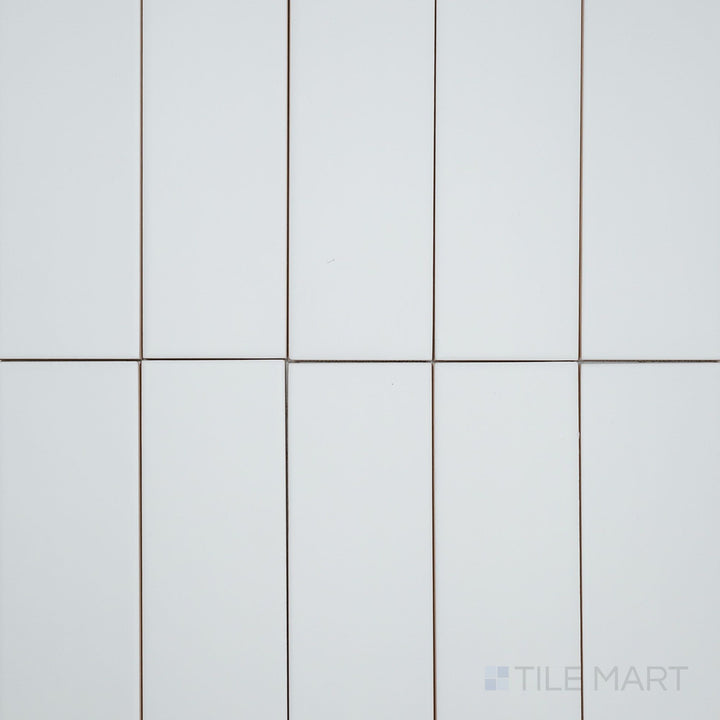 Overview of Van Base Plain Blanco 3x12 Matte Ceramic Tile highlighting a clean white tone, smooth surface, and compact subway-style layout.