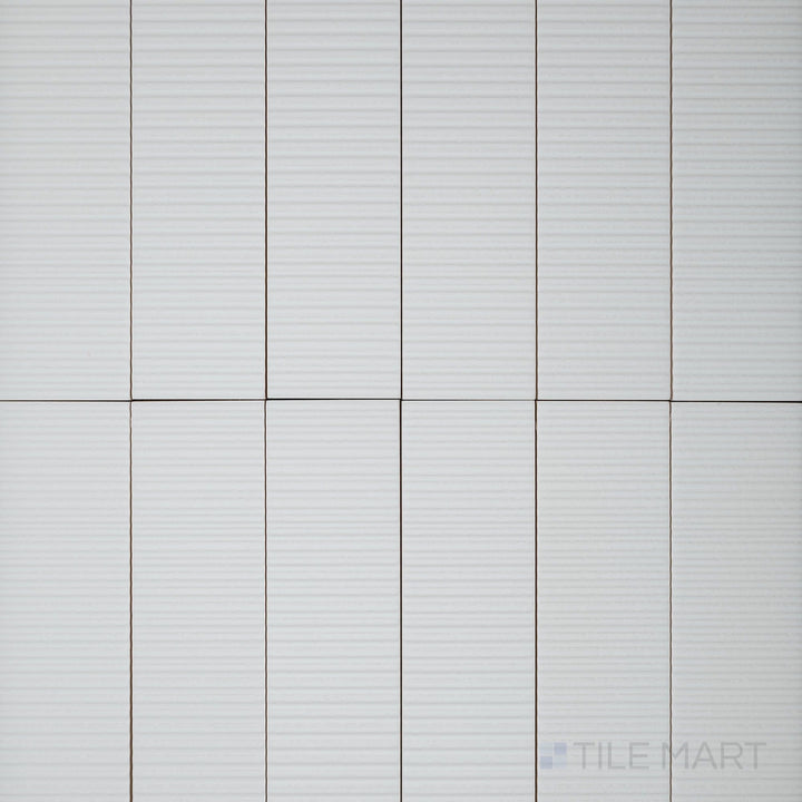 Full view of Van Decor Blanco 3x12 Matte Ceramic Tile featuring white tone with subtle decorative texture and matte finish for classic wall accents.